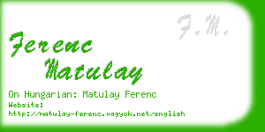 ferenc matulay business card